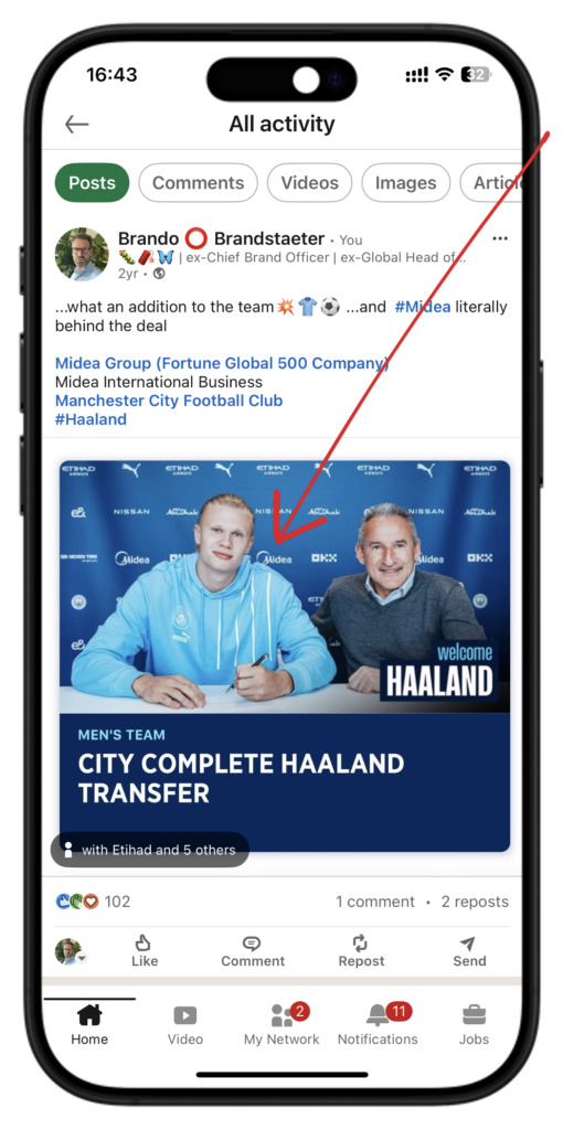 Haaland signs for Manchester City - Midea Behind the Deal - Brando LinkedIn - Post - BrandoGroup